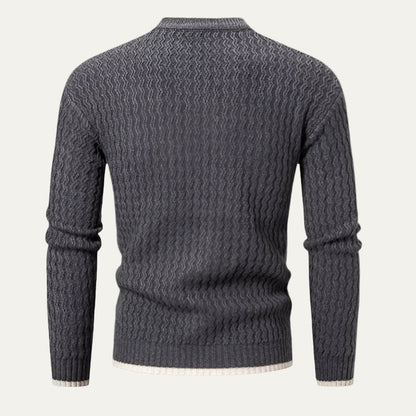 VogeLuxe | Men’s Textured Mock Neck Sweater 7