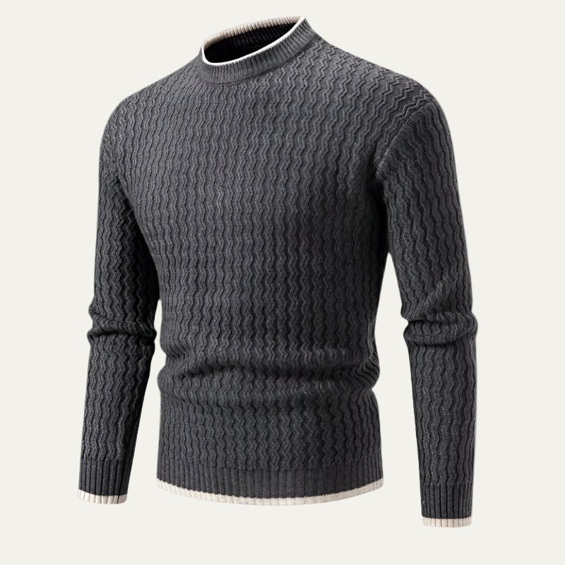 VogeLuxe | Men’s Textured Mock Neck Sweater 8