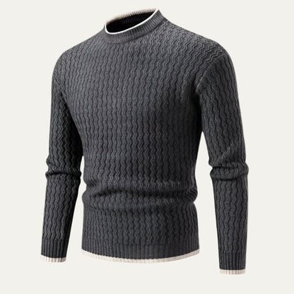VogeLuxe | Men’s Textured Mock Neck Sweater 8