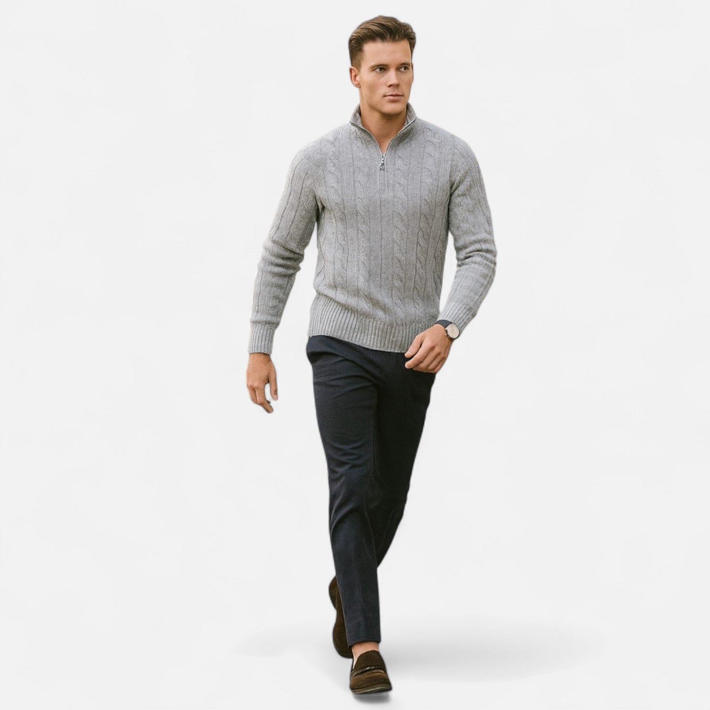VogeLuxe | Men's Textured Open-Front Sweater 5