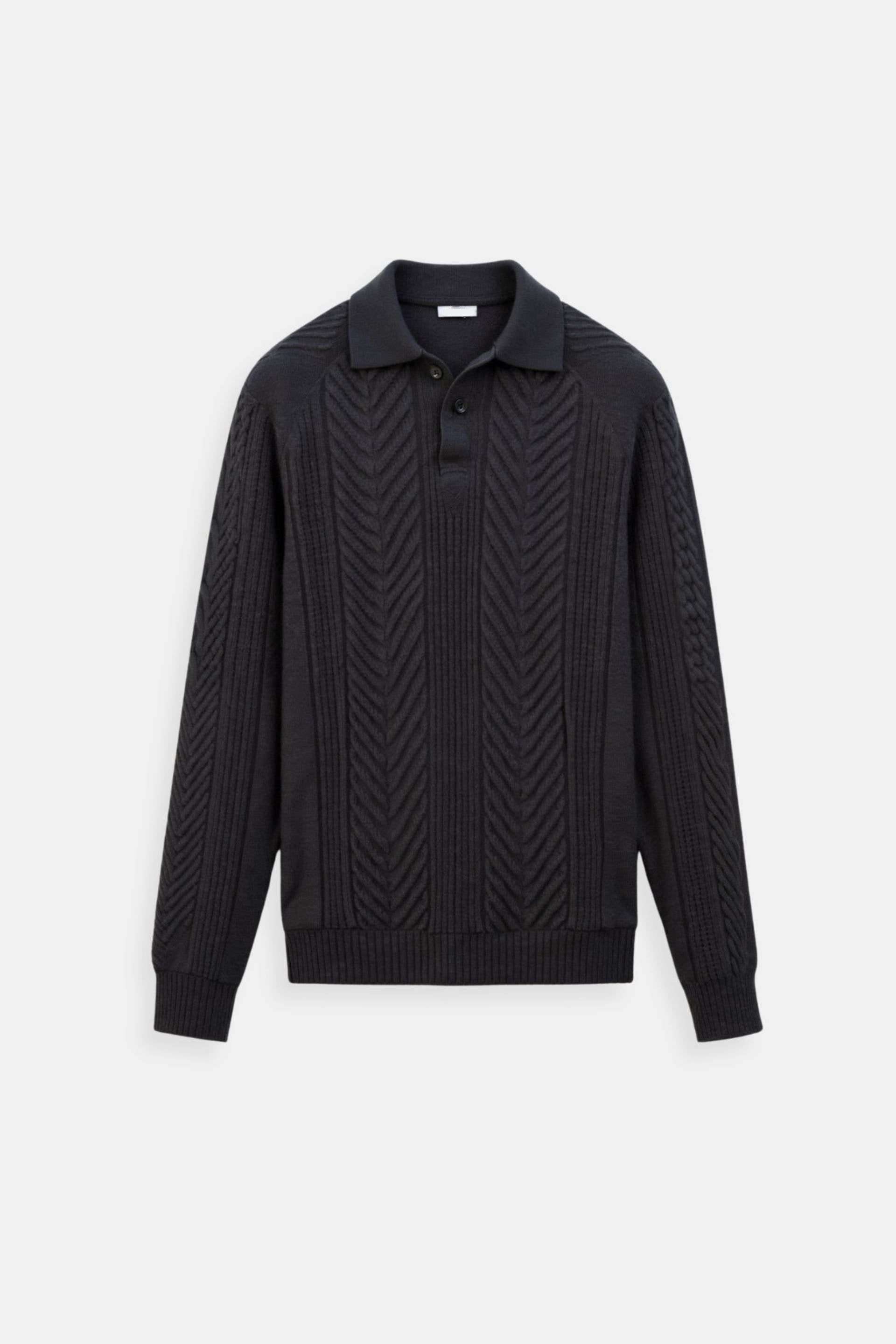 VogeLuxe | Men’s Textured Polo Collar Shirt 8