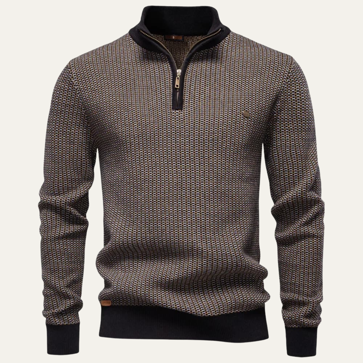 VogeLuxe | Men’s Textured Quarter Zip Sweater 0