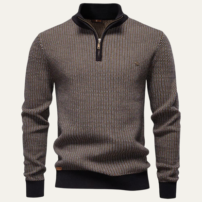 VogeLuxe | Men’s Textured Quarter Zip Sweater 0