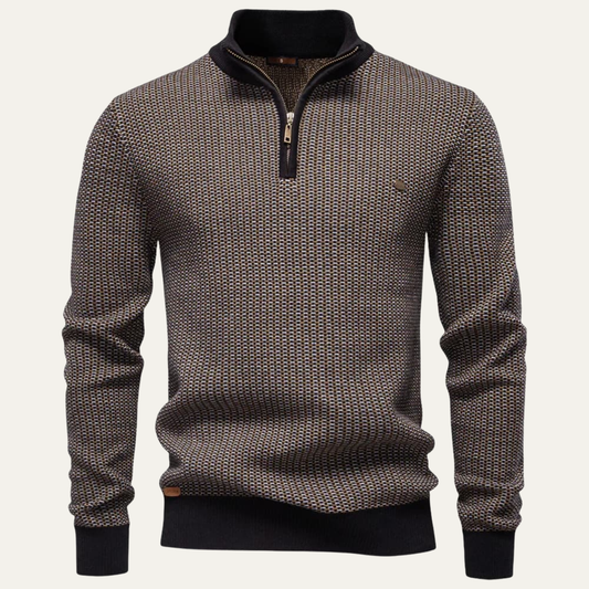 VogeLuxe | Men’s Textured Quarter Zip Sweater 0