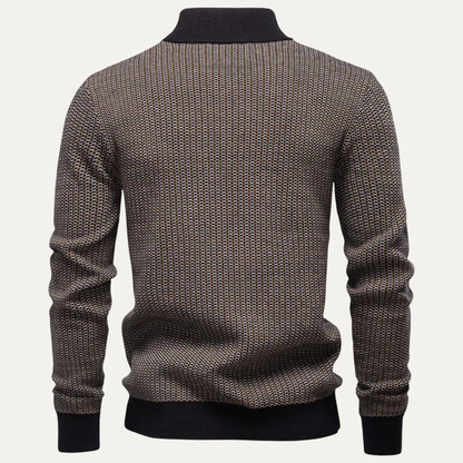 VogeLuxe | Men’s Textured Quarter Zip Sweater 1