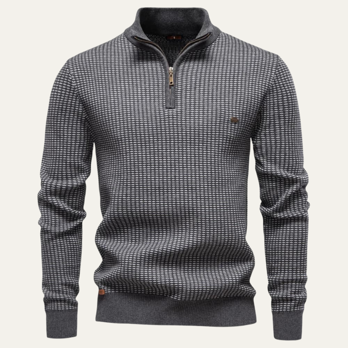 VogeLuxe | Men’s Textured Quarter Zip Sweater 6