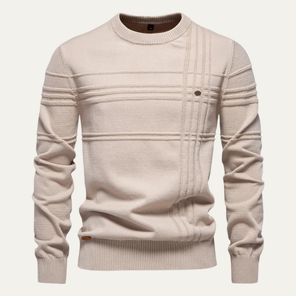 VogeLuxe | Men’s Textured Ribbed Crewneck Sweater 0