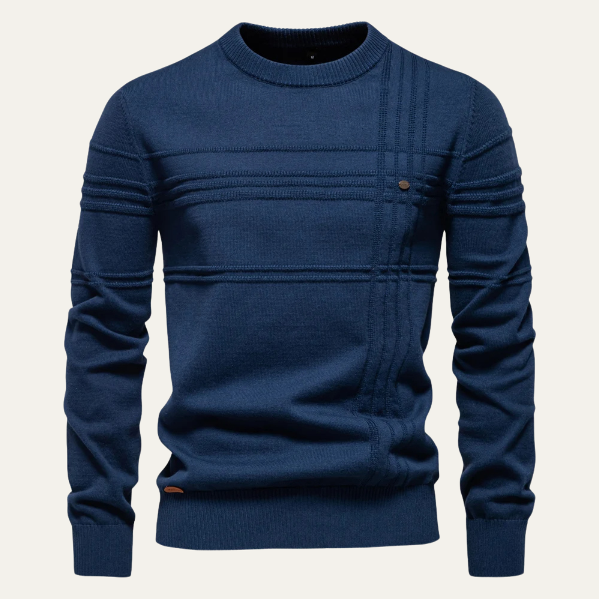 VogeLuxe | Men’s Textured Ribbed Crewneck Sweater 1