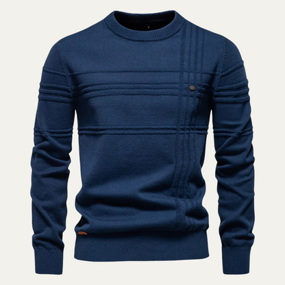 VogeLuxe | Men’s Textured Ribbed Crewneck Sweater 1