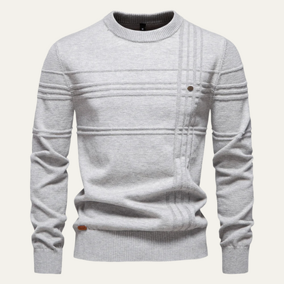 VogeLuxe | Men’s Textured Ribbed Crewneck Sweater 3