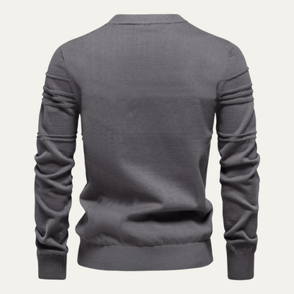 VogeLuxe | Men’s Textured Ribbed Crewneck Sweater 6