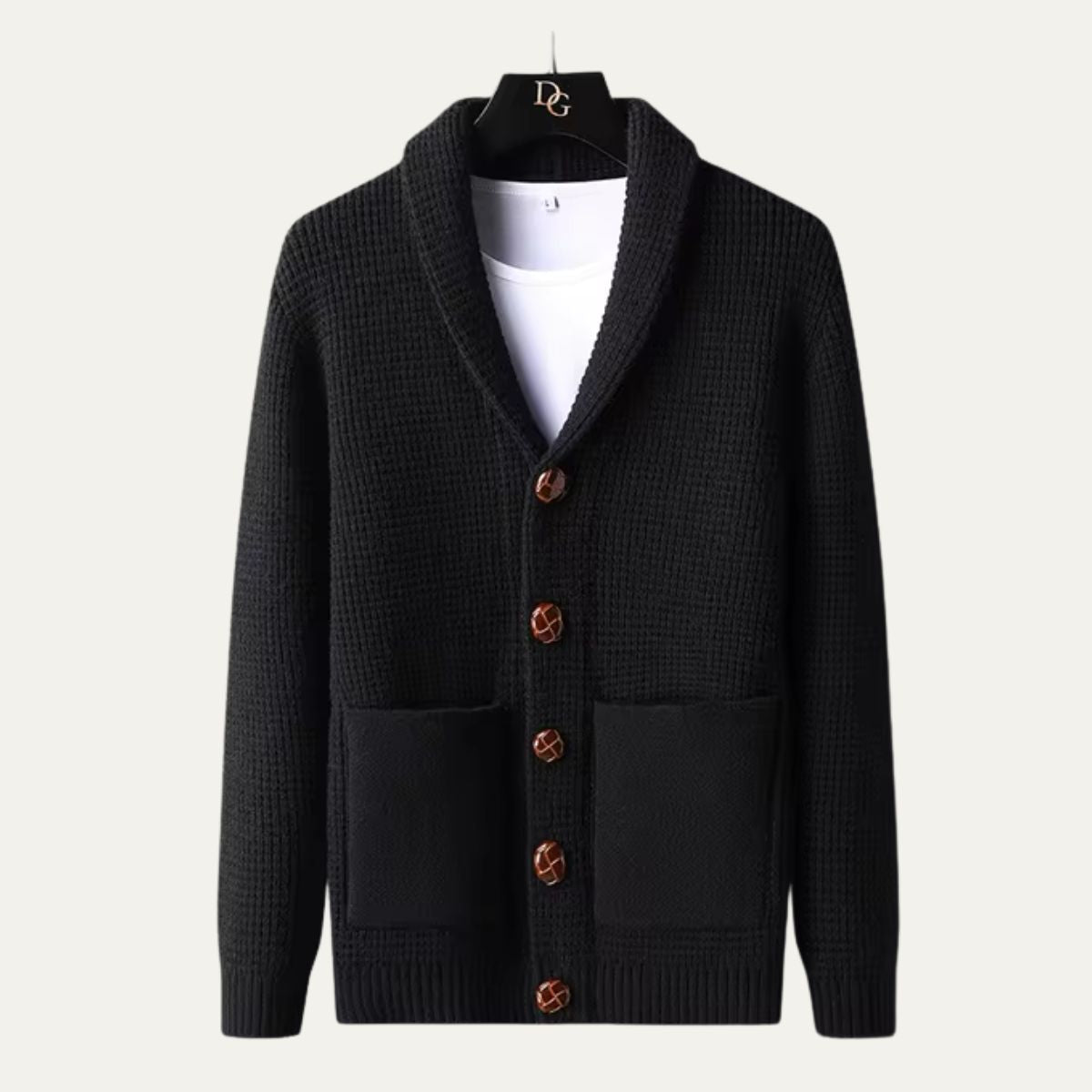 VogeLuxe | Men’s Textured Shawl Collar Cardigan 0