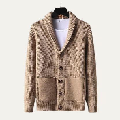 VogeLuxe | Men’s Textured Shawl Collar Cardigan 2