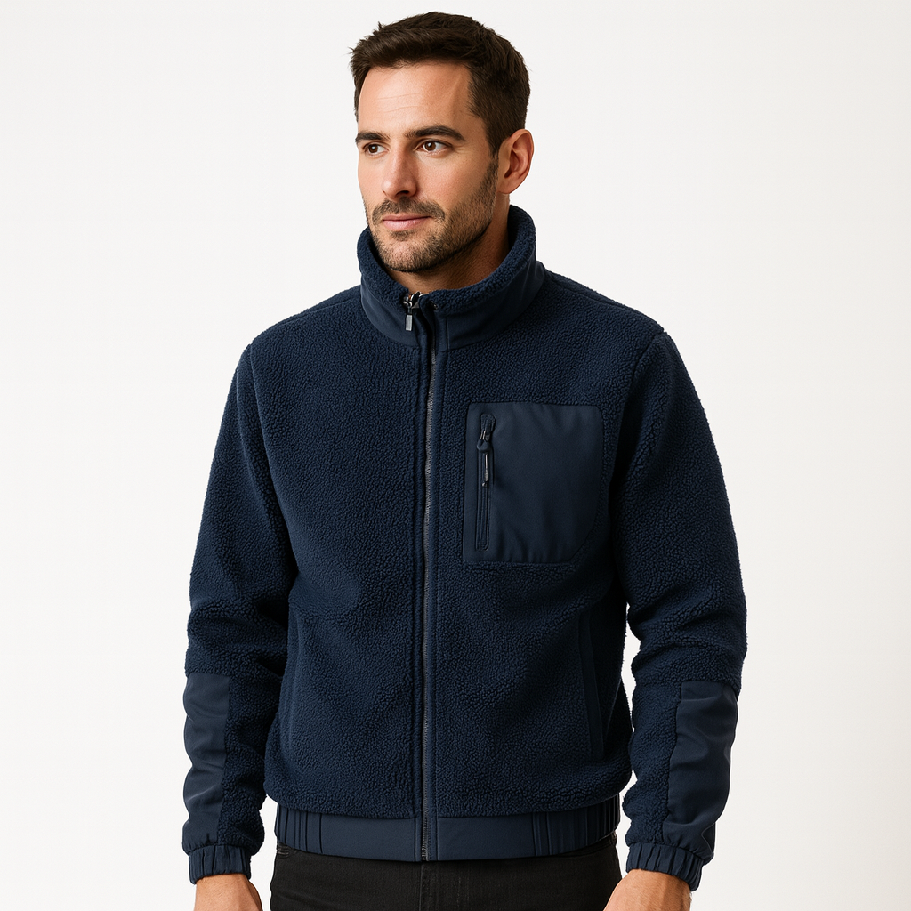 VogeLuxe | Men’s Textured Sherpa Fleece Jacket 0