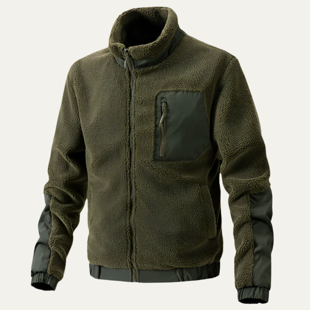 VogeLuxe | Men’s Textured Sherpa Fleece Jacket 4