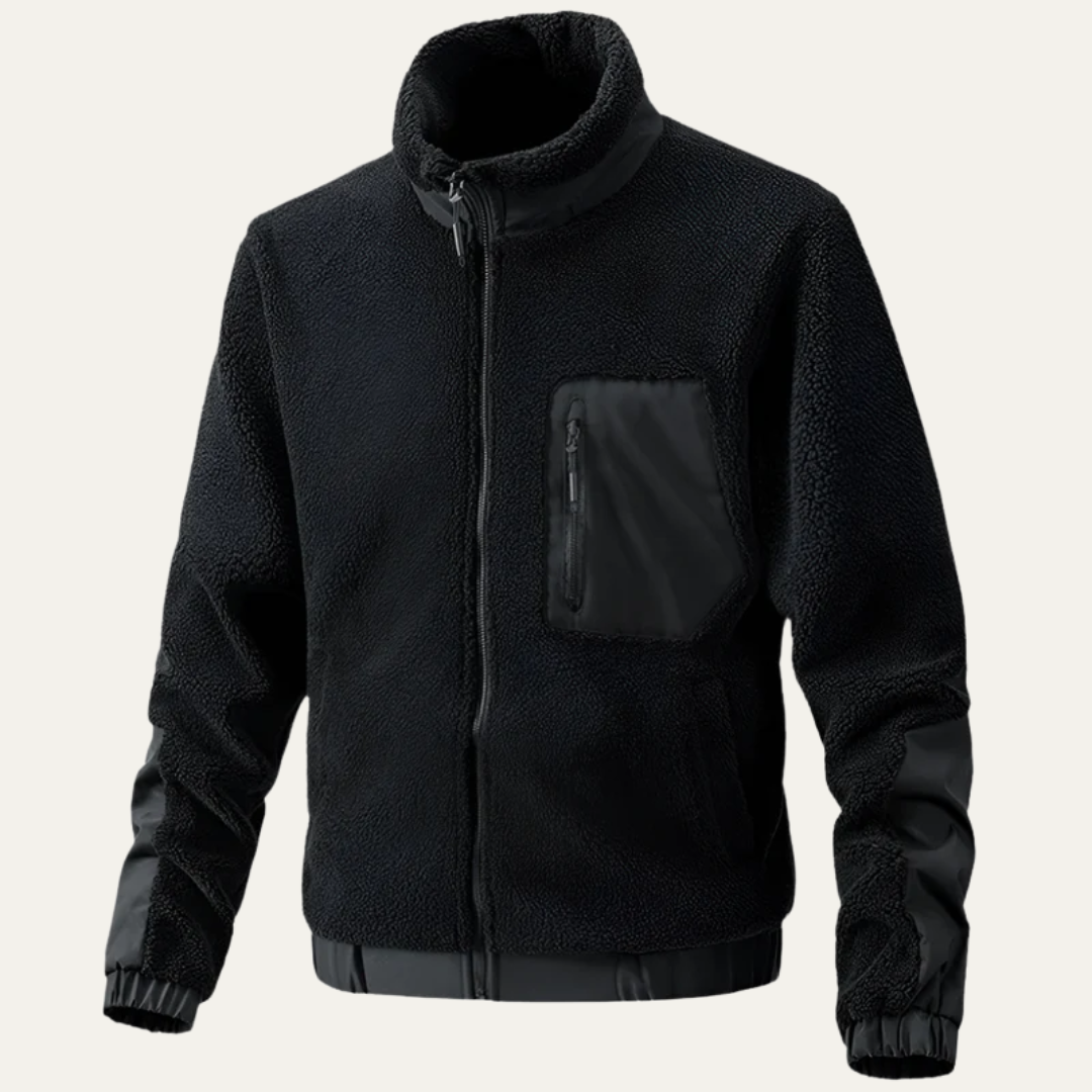 VogeLuxe | Men’s Textured Sherpa Fleece Jacket 5