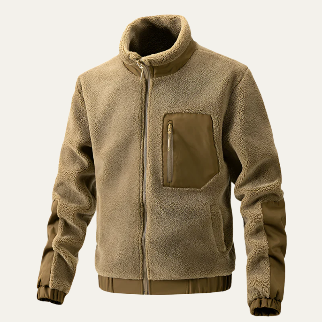 VogeLuxe | Men’s Textured Sherpa Fleece Jacket 6
