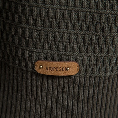 VogeLuxe | Men's Textured Stand Collar Cardigan 6