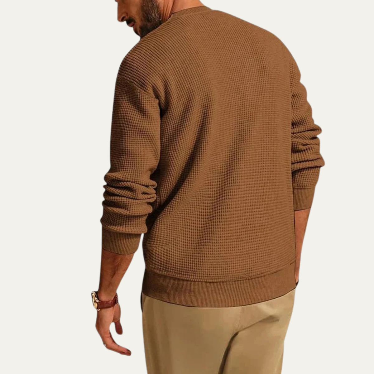 VogeLuxe | Men’s Textured Waffle Sweater 4