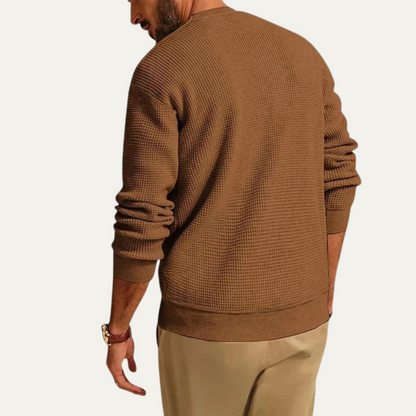 VogeLuxe | Men’s Textured Waffle Sweater 4