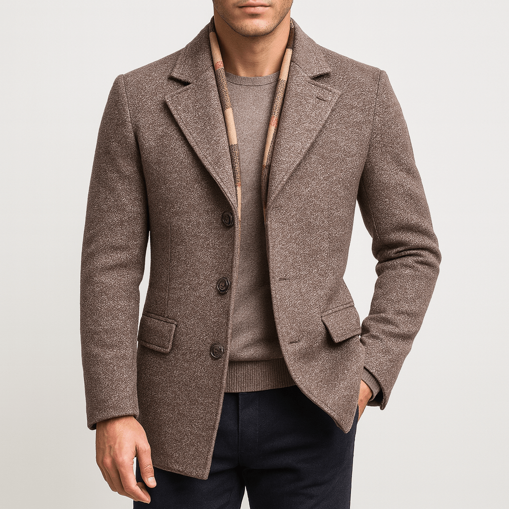 VogeLuxe | Men’s Textured Wool Peacoat 0