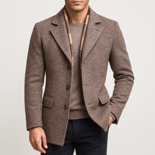 VogeLuxe | Men’s Textured Wool Peacoat 0