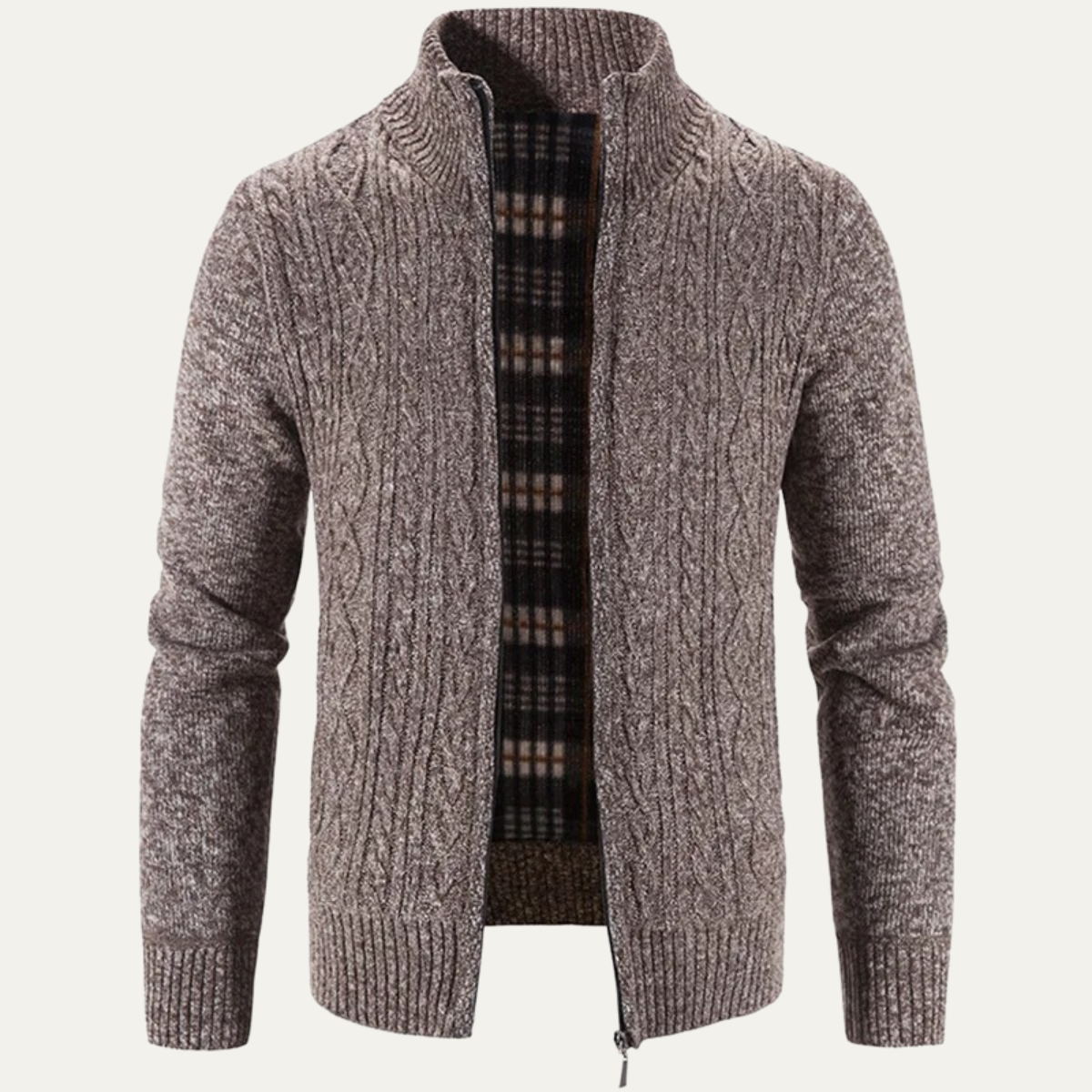 VogeLuxe | Men’s Textured Zip Knit Jacket 0