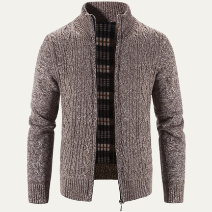 VogeLuxe | Men’s Textured Zip Knit Jacket 0