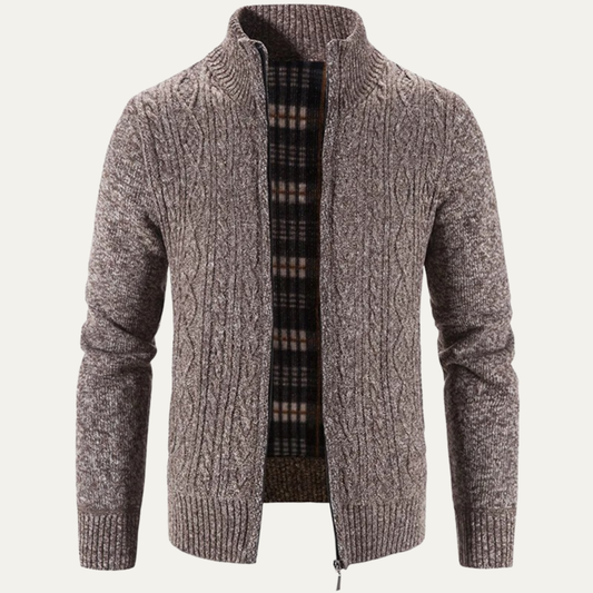 VogeLuxe | Men’s Textured Zip Knit Jacket 0