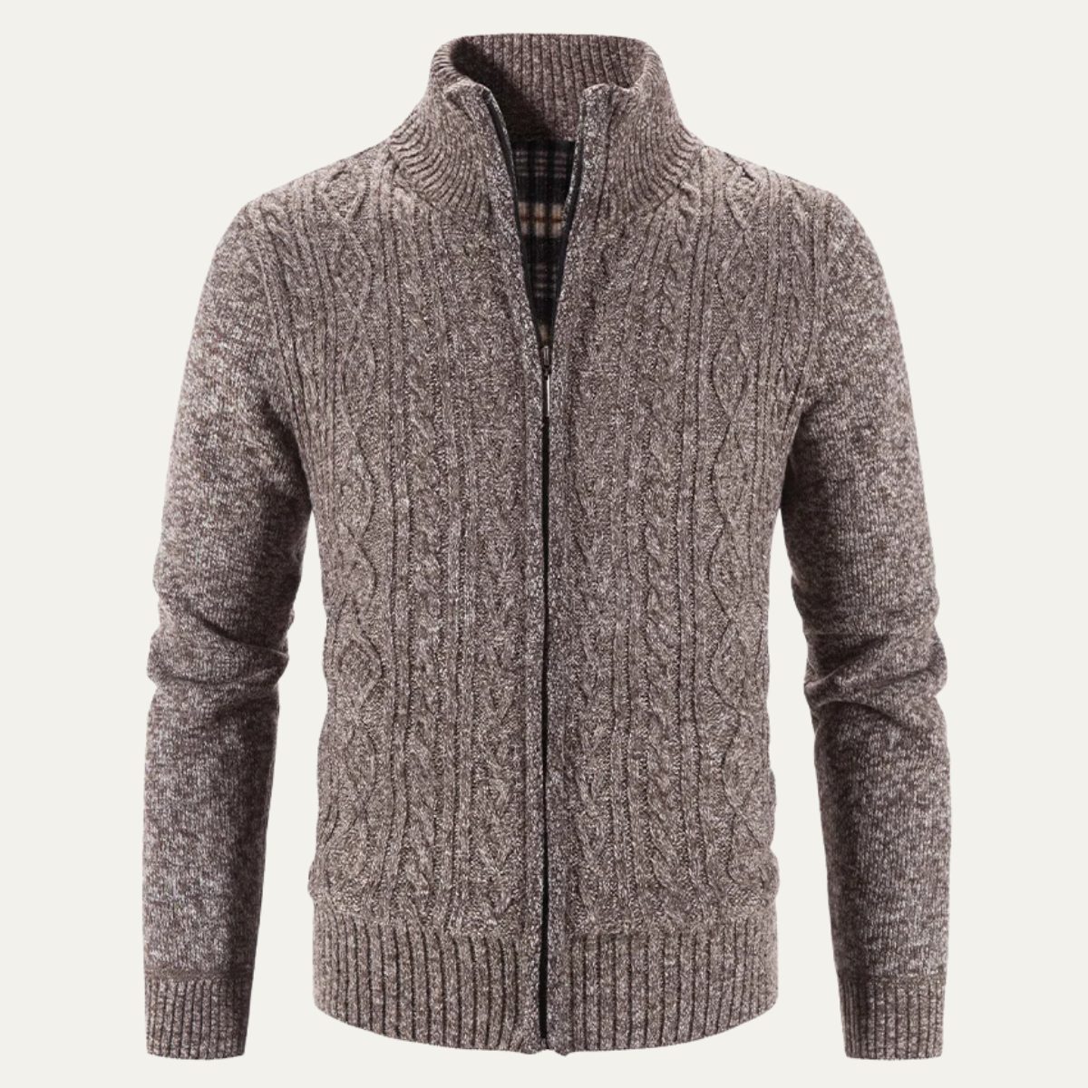 VogeLuxe | Men’s Textured Zip Knit Jacket 1