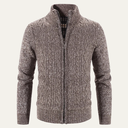 VogeLuxe | Men’s Textured Zip Knit Jacket 1