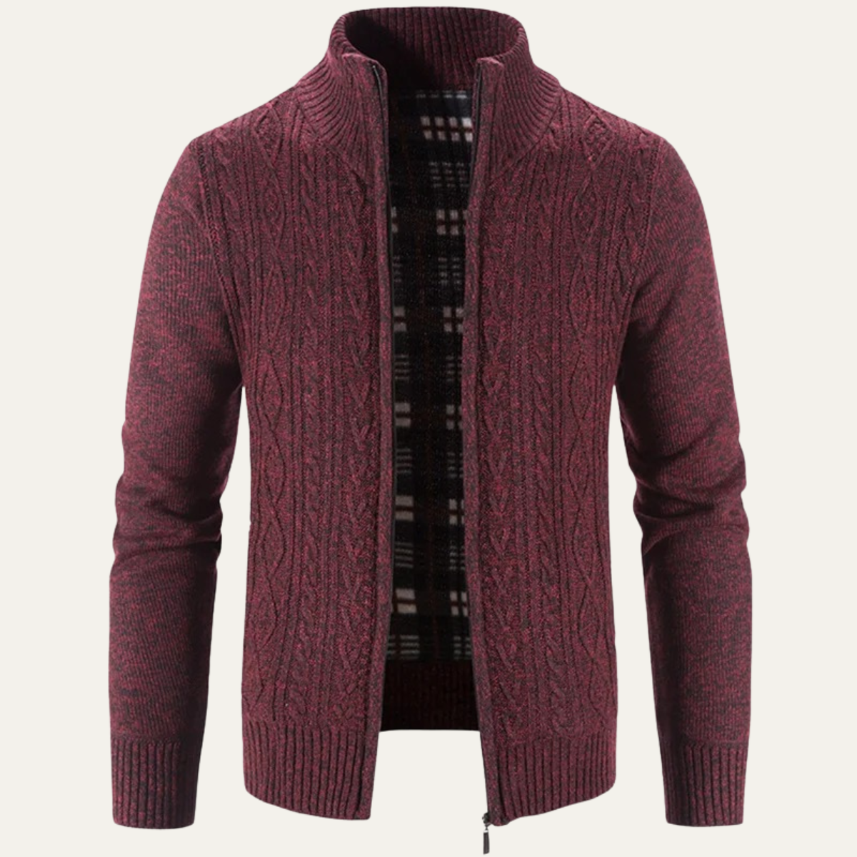 VogeLuxe | Men’s Textured Zip Knit Jacket 10