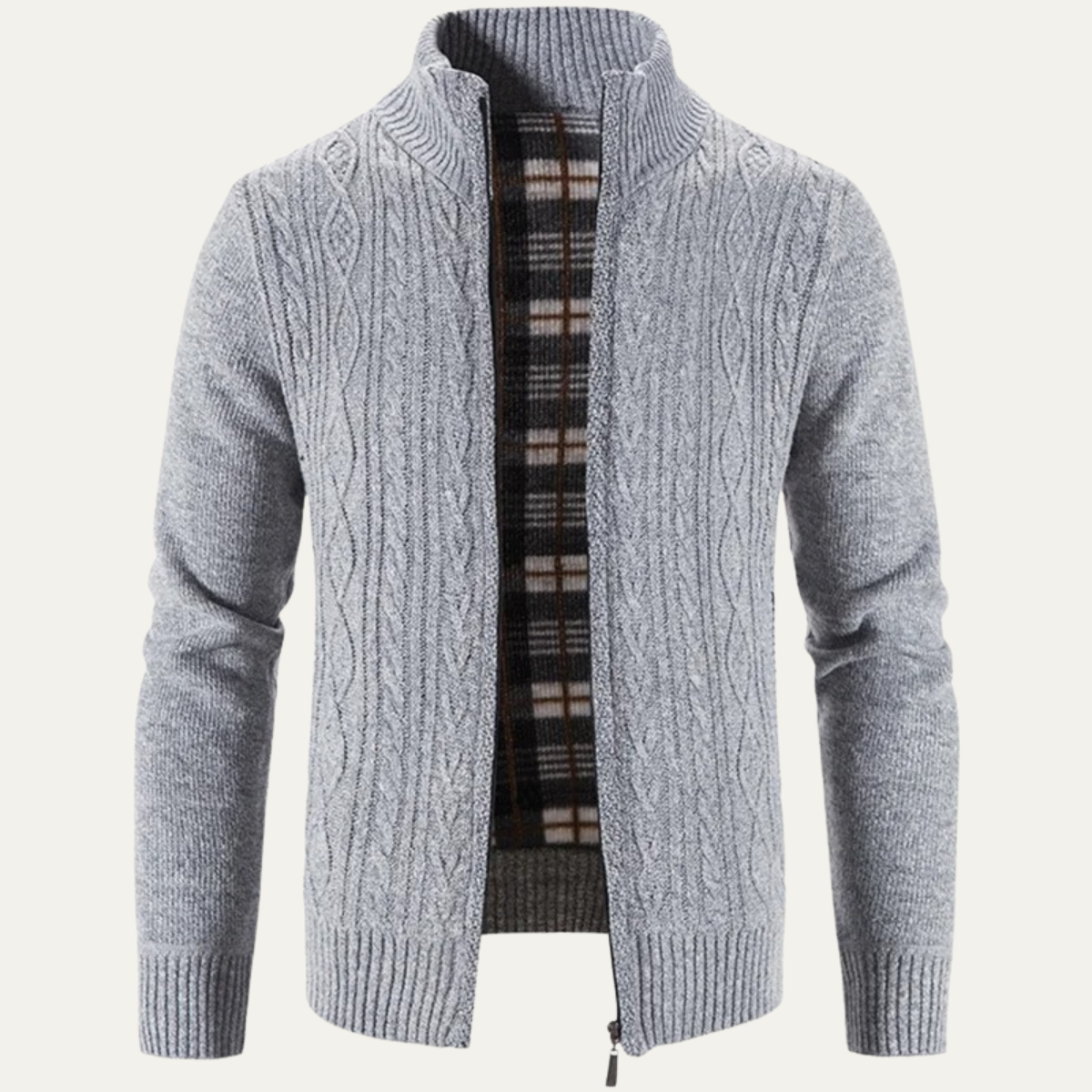 VogeLuxe | Men’s Textured Zip Knit Jacket 11