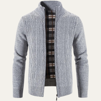 VogeLuxe | Men’s Textured Zip Knit Jacket 11