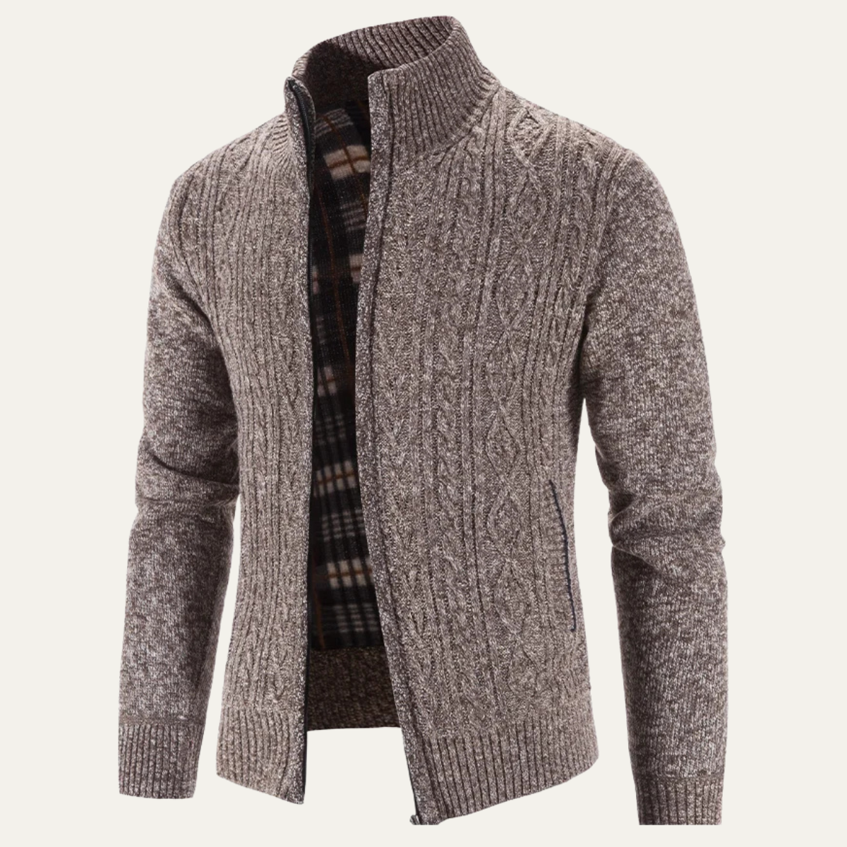 VogeLuxe | Men’s Textured Zip Knit Jacket 2