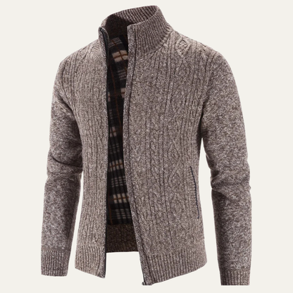 VogeLuxe | Men’s Textured Zip Knit Jacket 2