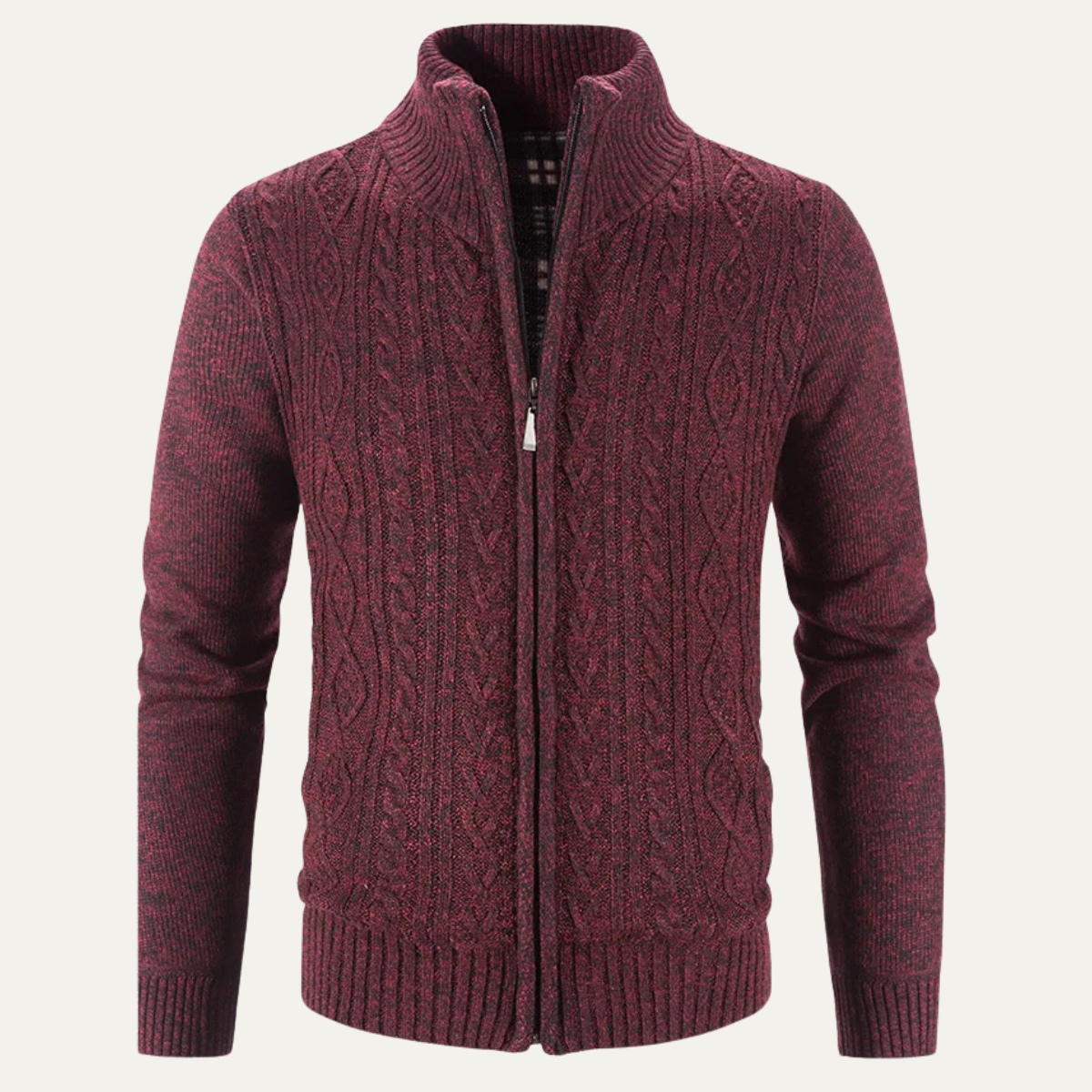 VogeLuxe | Men’s Textured Zip Knit Jacket 3