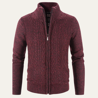 VogeLuxe | Men’s Textured Zip Knit Jacket 3