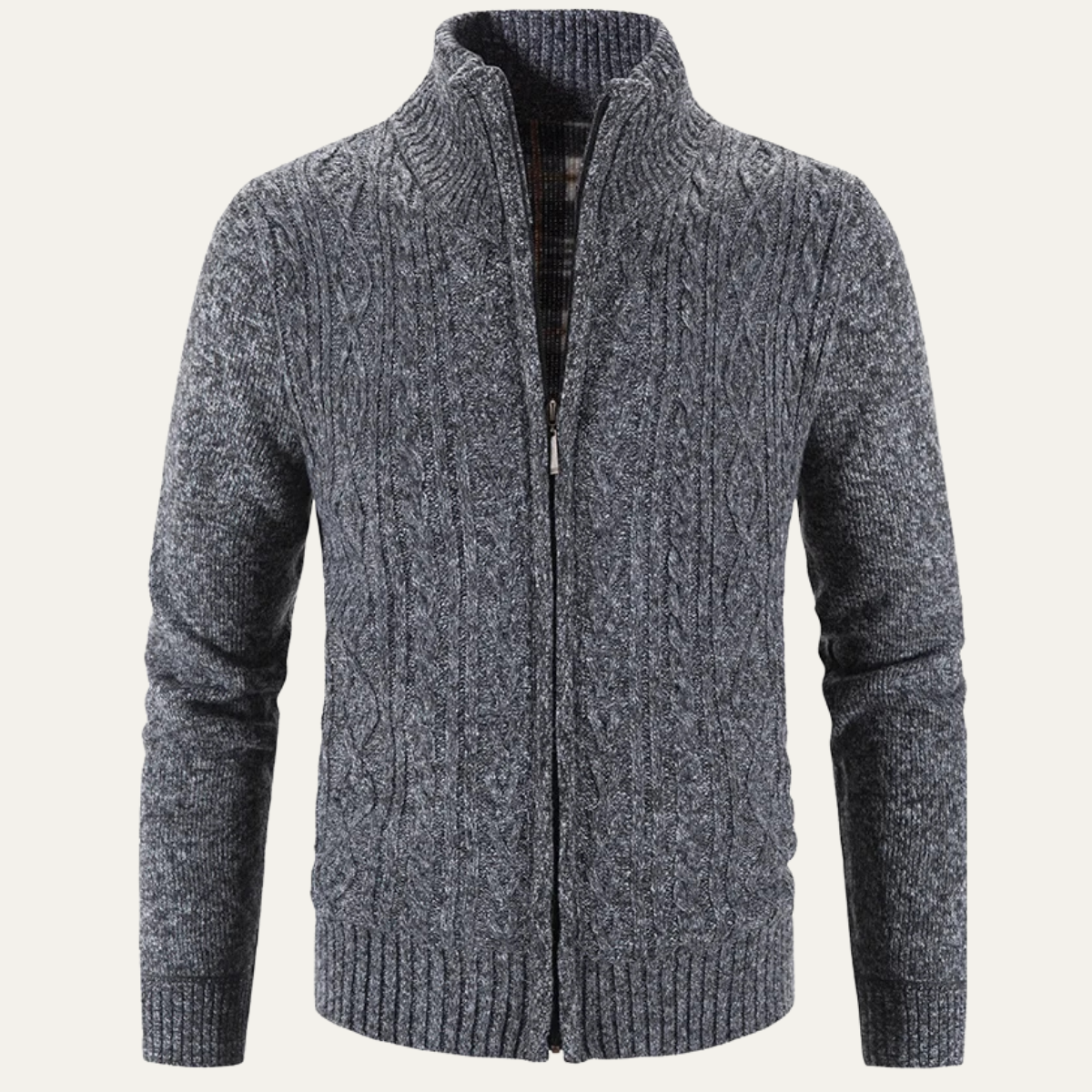 VogeLuxe | Men’s Textured Zip Knit Jacket 5