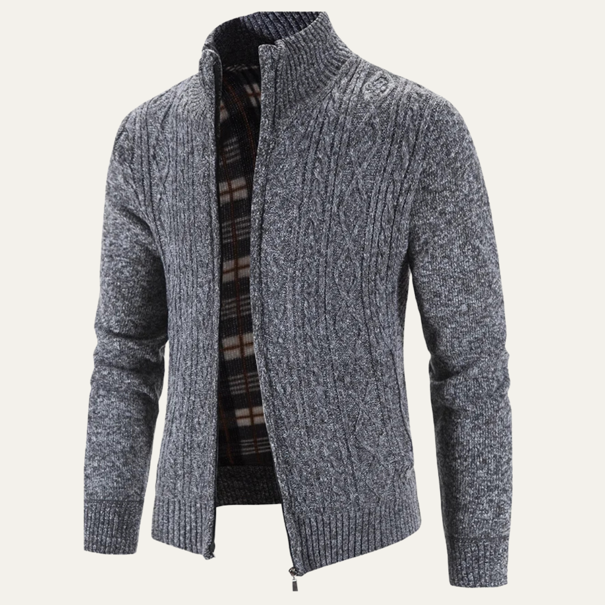 VogeLuxe | Men’s Textured Zip Knit Jacket 6