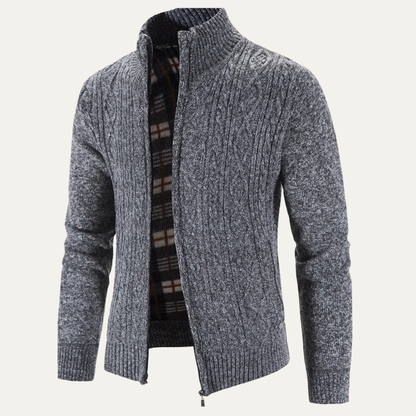 VogeLuxe | Men’s Textured Zip Knit Jacket 6