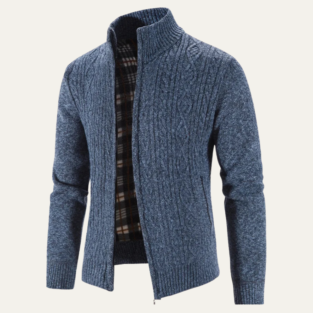VogeLuxe | Men’s Textured Zip Knit Jacket 8