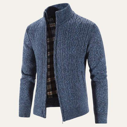 VogeLuxe | Men’s Textured Zip Knit Jacket 8