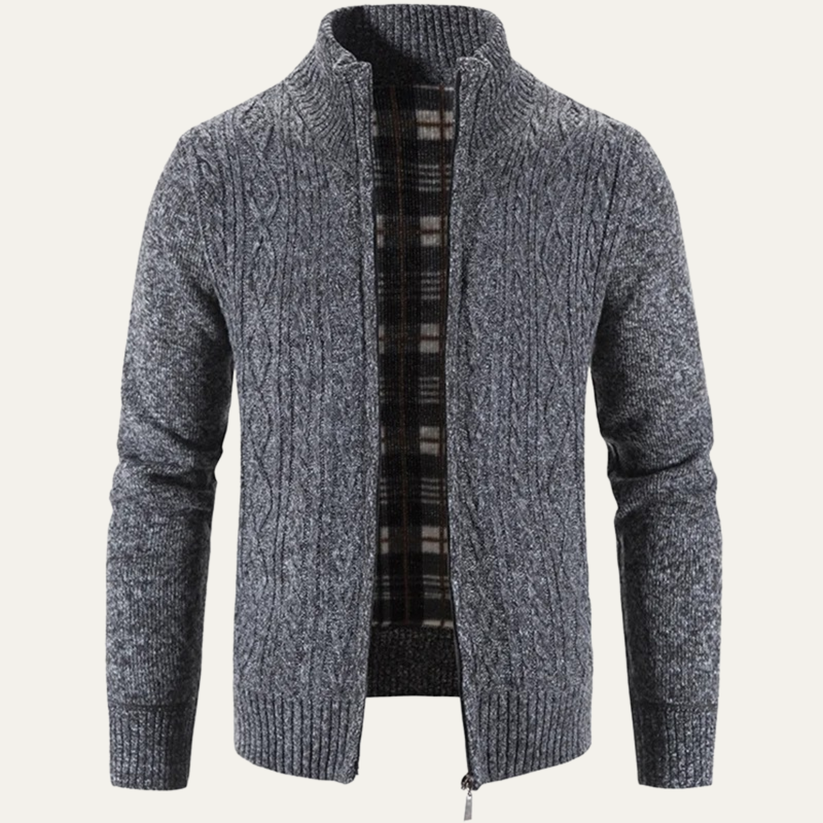 VogeLuxe | Men’s Textured Zip Knit Jacket 9
