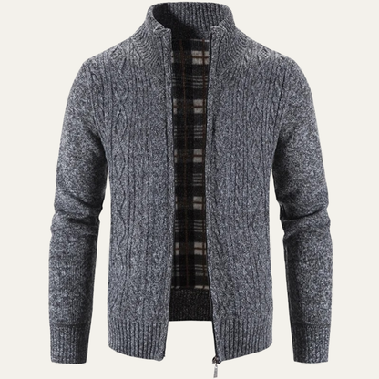 VogeLuxe | Men’s Textured Zip Knit Jacket 9
