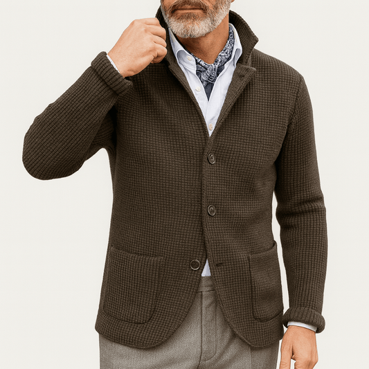 VogeLuxe | Men’s Thick Knit Button Cardigan 0