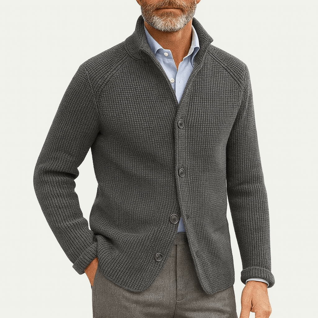 VogeLuxe | Men’s Thick Knit Button Cardigan 2