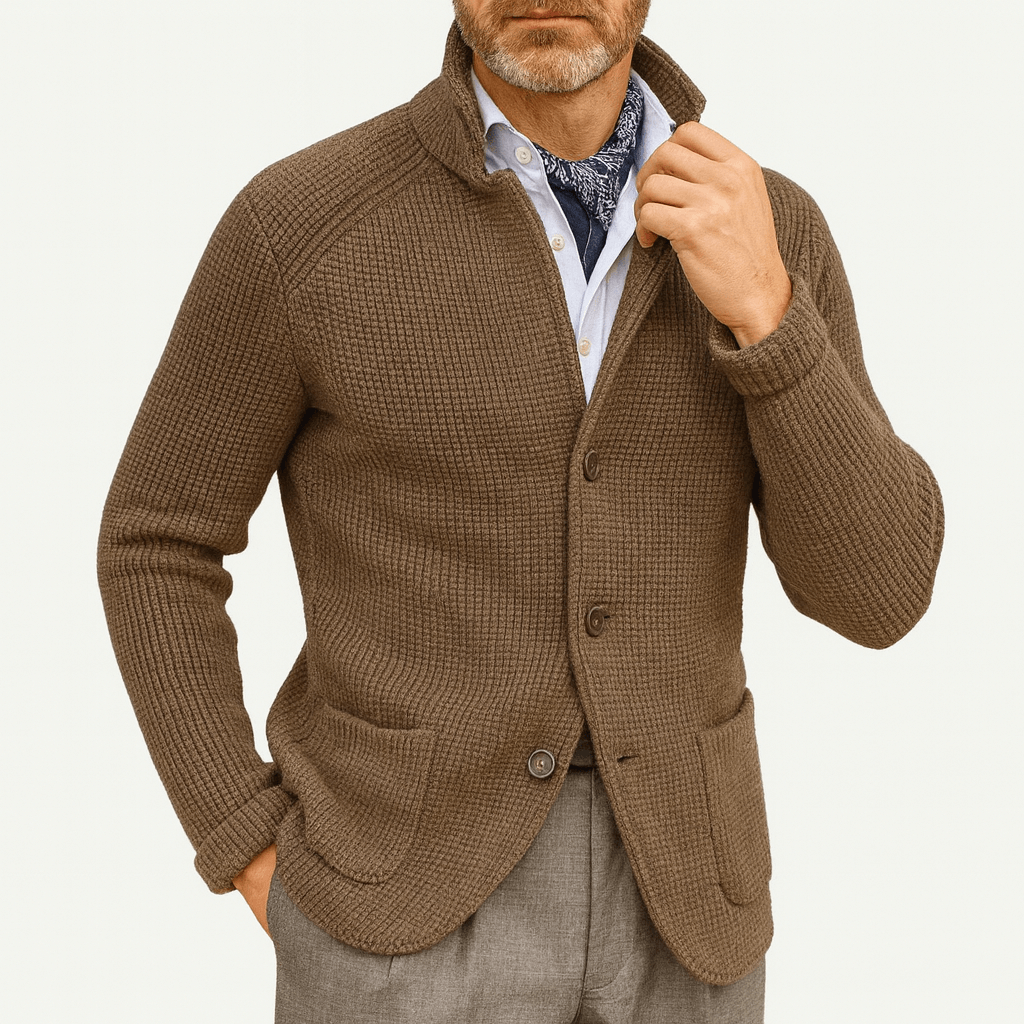 VogeLuxe | Men’s Thick Knit Button Cardigan 3
