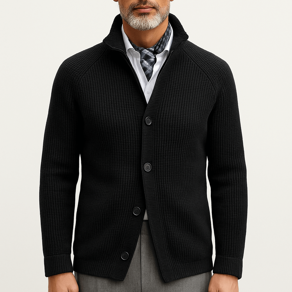 VogeLuxe | Men’s Thick Knit Button Cardigan 4