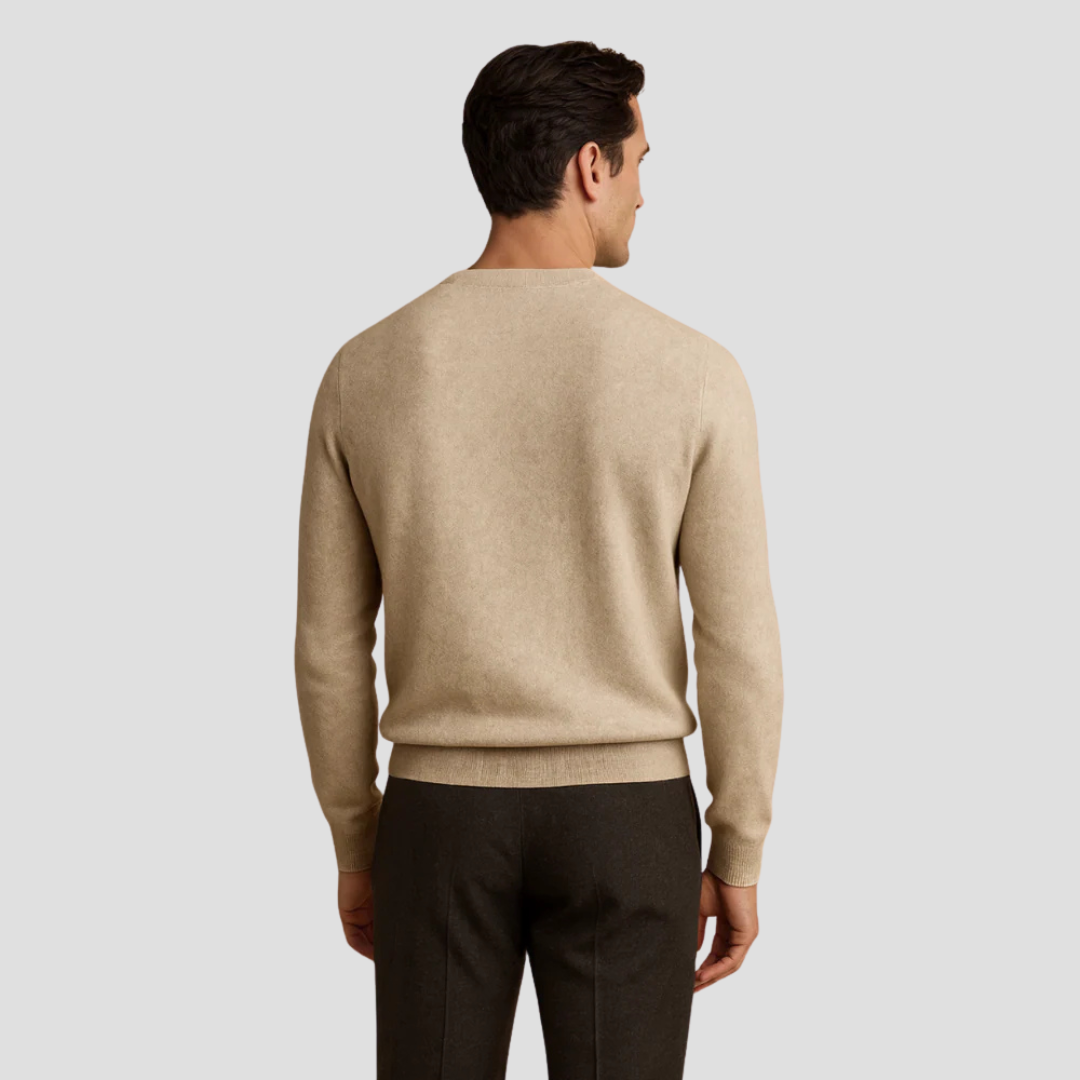 VogeLuxe | Men’s Three-Button Henley Knit Sweater 3